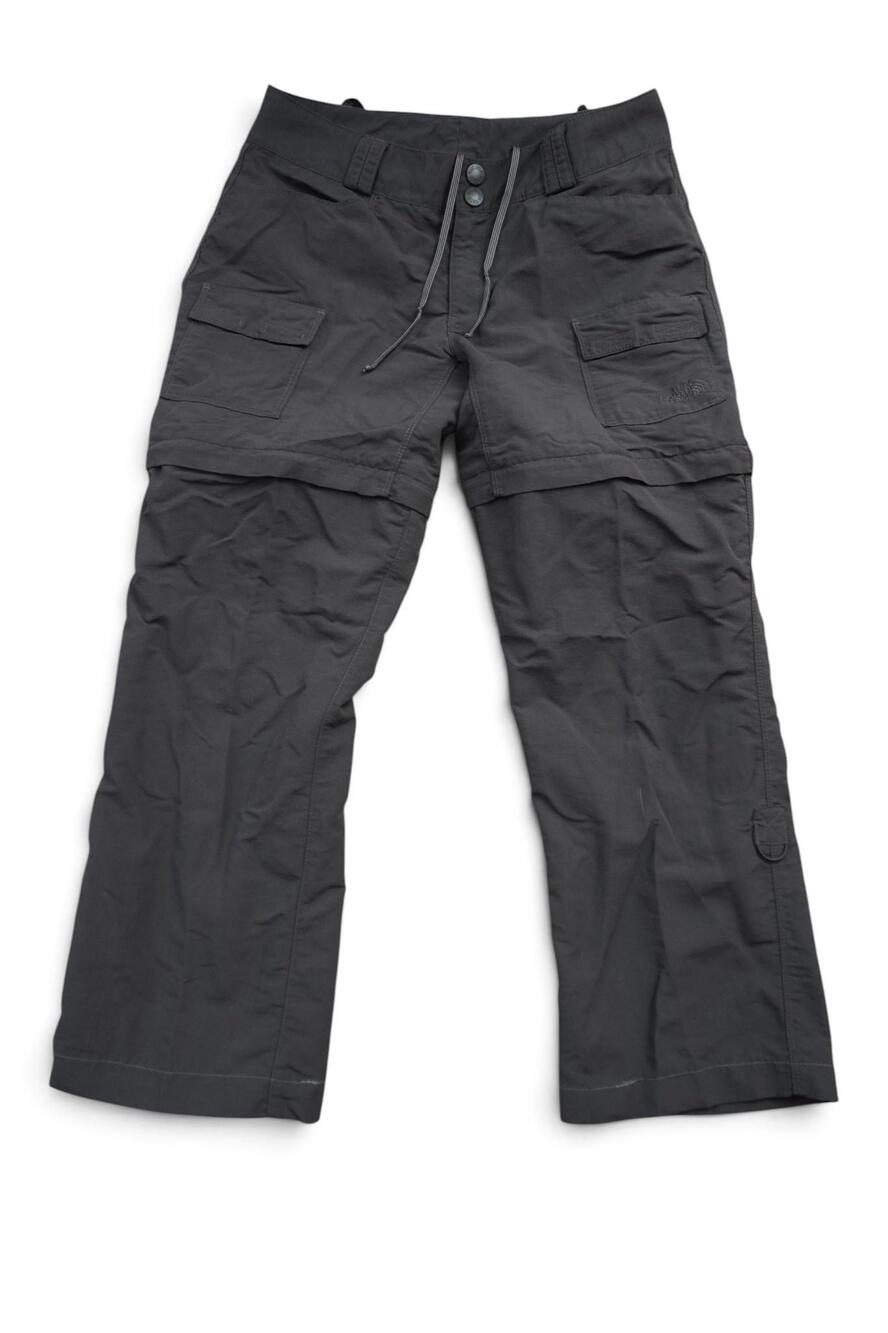 North Face Pants Womens 6 Gray Cargo Convertible Hiking Outdoor Nylon Pockets